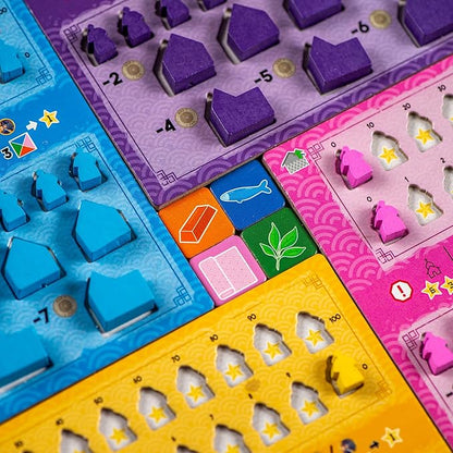 Synapses Games | Yokohama | Strategy Board Game | Worker Placement Set in Japan | 2 to 4 Players | 90 Minutes | Ages 14+