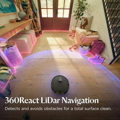 Bissell FlexClean FurForce Robot Vacuum & Mop with No Tangle Pet Brush Roll, LiDAR Navigation & Liftable Pad for Pet Hair Removal on Hard Floors & Rugs, 180min Runtime 60-Day Dust Collection, 4270L