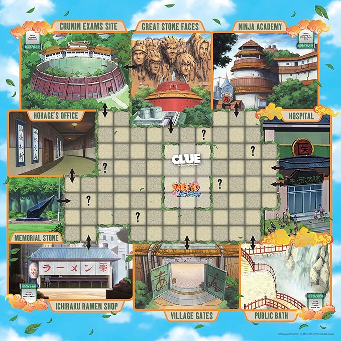 USAOPOLY CLUE: Naruto | Solve The Mystery in This Collectible Clue Game | Featuring Characters &amp Locations from The Anime TV Show Naruto | Officially-Licensed Naruto TV Show Game &amp Merchandise