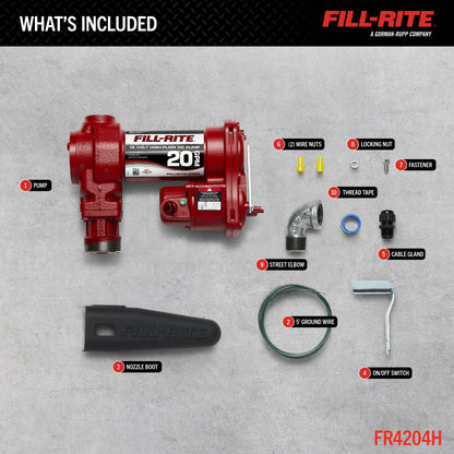 Fill-Rite FR4204H 12V 20 GPM Fuel Transfer Pump (Pump Only) | Gasoline, Diesel, Kerosene, Ethanol Blends, Methanol Blends, & Biodiesel
