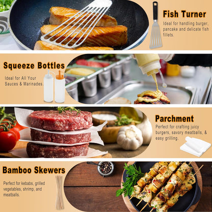 238PCS Premium Griddle Accessories Kit - Essential Tools for Flat Top Grill | Includes Enlarged Spatulas, Burger Press & Basting Cover