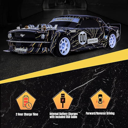 Hoonigan Mustang Remote Control RC Car for Kids – 3.7V 2.4 GHz Detailed Replica Design USB Rechargeable Battery Included 1:16 Scale 150 ft Range 6 Mph