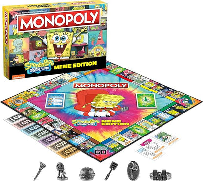 Monopoly Spongebob Squarepants Meme Edition | Based on Nickelodeon Show | Featuring Familiar Memes of Locations Episodes and Characters | Officially-Licensed &amp Collectible Monopoly