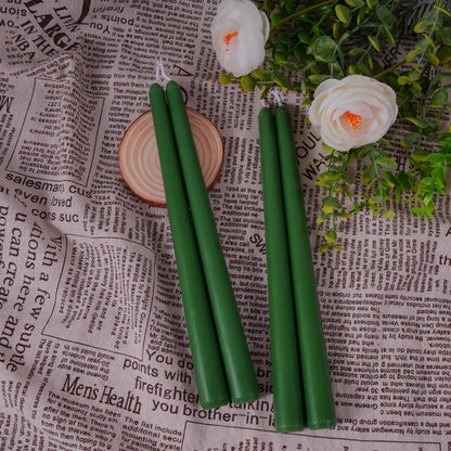 Viyffo Taper Candles, 10 Inch, 12 Pack, Noble Pine Green – Unscented, Dripless & Smokeless Design, Up to 8 Hour Burn – Long Tall Taper Candlesticks for Wedding, Dinner & Home Decor