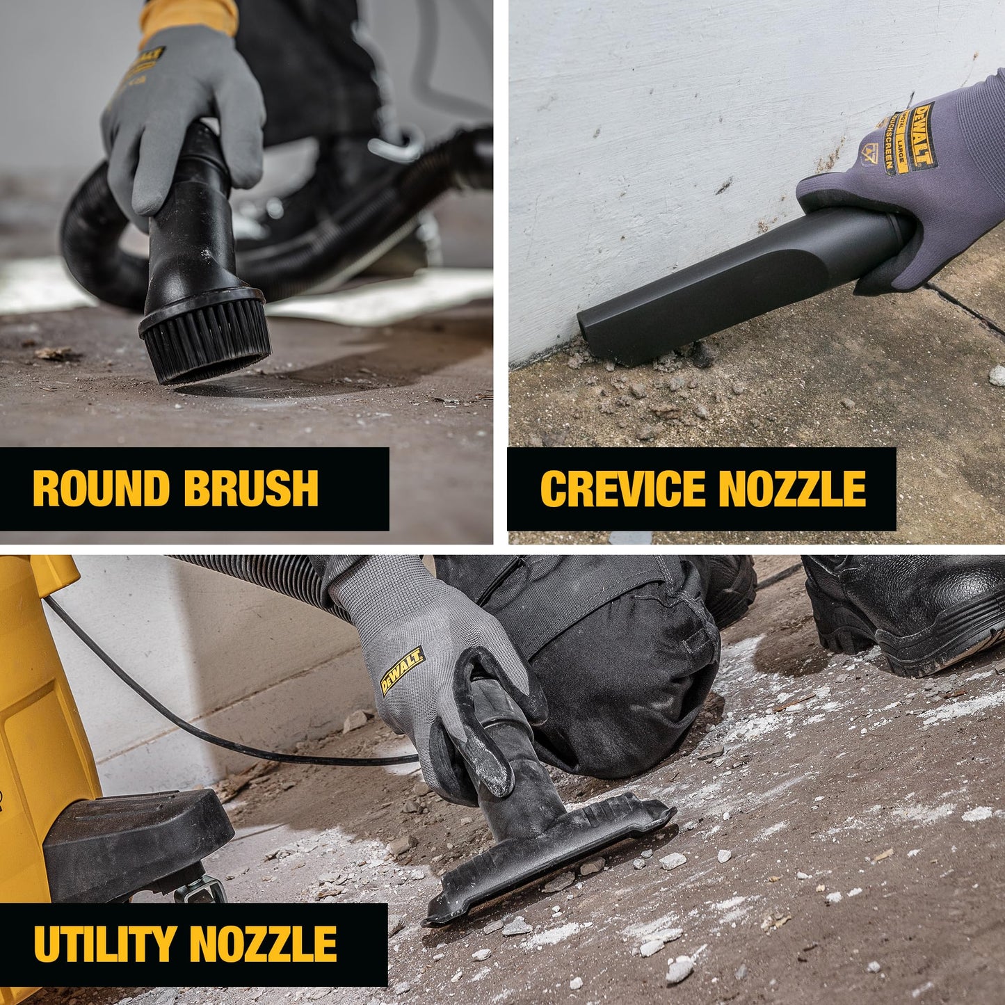 DEWALT DXV06P 4 Peak HP Shop Vacuums, 6 Gallon Poly Wet/Dry Vac, Heavy-Duty Shop Vacuum with Blower Function Yellow+Black