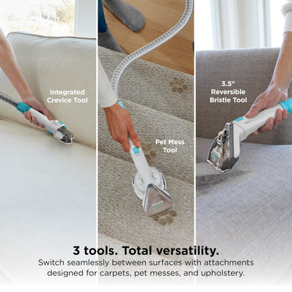 Shark CarpetXpert | Upright Carpet, Area Rug & Upholstery Cleaner | Carpet Shampooer with StainStriker Handheld Tough Stain Eliminator | Removes Tough Stains & Odors | 3 Cleaning Tools | White | EX201