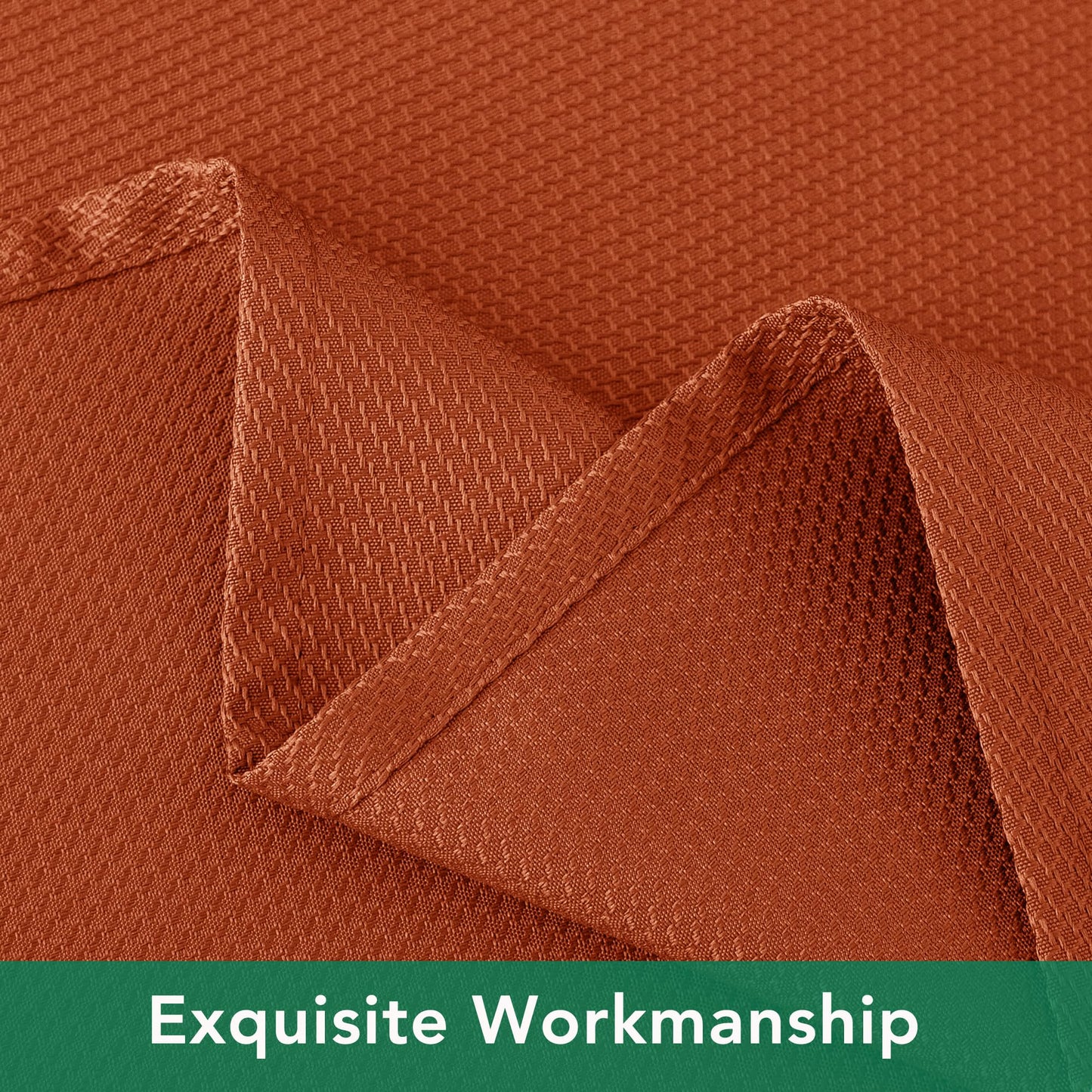 Biscaynebay Fall Tablecloth Textured Fabric Square Tablecloths 70x70 Inch, Rust Thanksgiving Autumn Harvest Water Resistant Fabric Tablecloths for Kitchen, Dining, Wedding, Parties Machine Washable