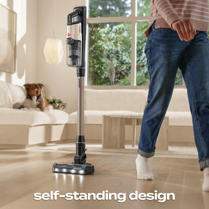 Bissell PowerClean FurGuard Self-Standing Cordless Vacuum w/Self-Cleaning Brush Roll, Wall Mount, Upholstery Tool & Bright Headlights, Amazon Exclusive Limited Edition Color, Coastal Clean, 4039A