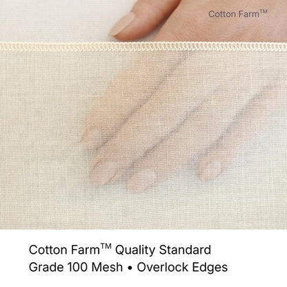 Cotton Farm Grade 100 XL Cheese Cloth for Straining & Cooking; 36x36 Inch; 100% Unbleached Cotton Cheesecloth; Reusable with Finished Edges, Butter Muslin