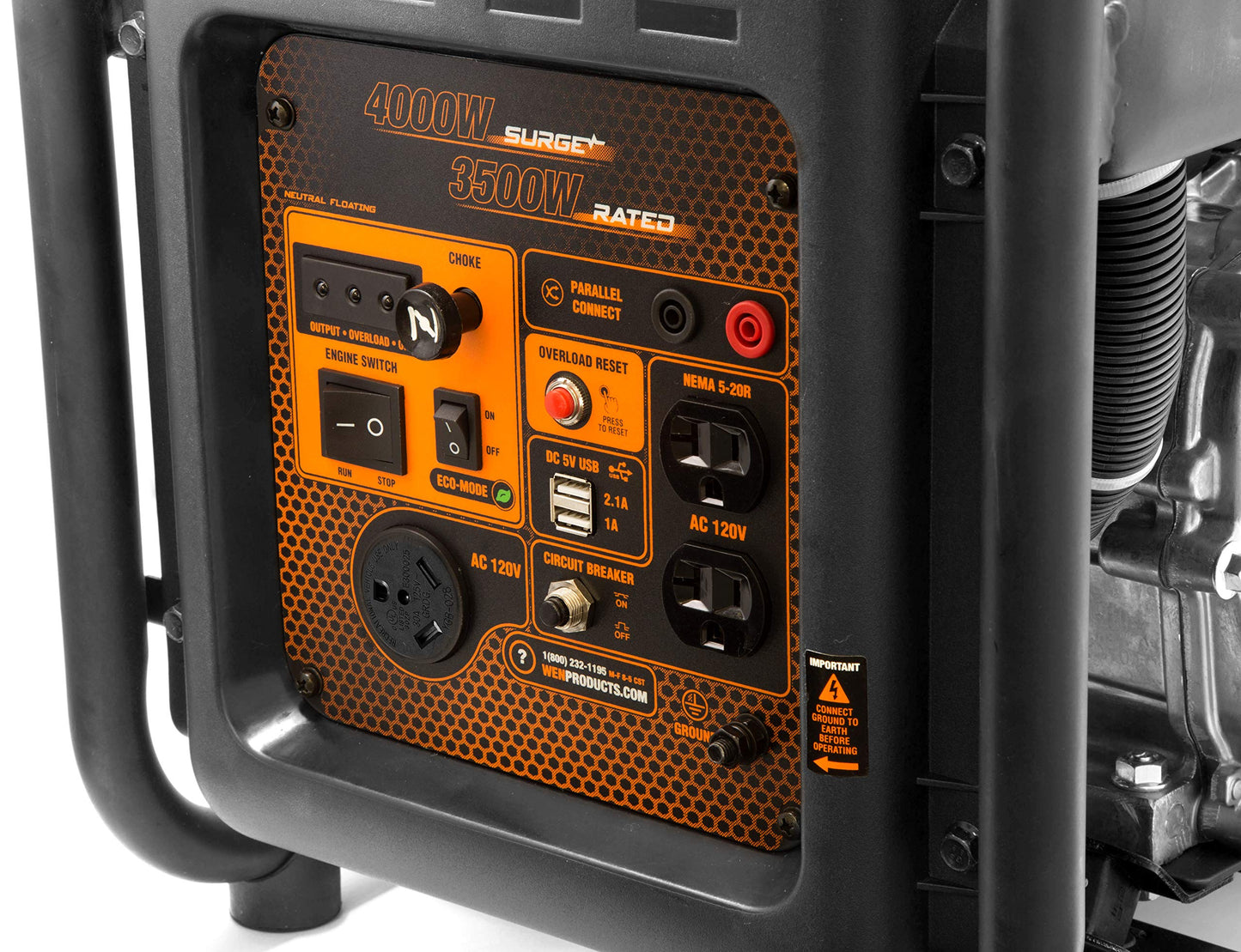 WEN RV-Ready 4000-Watt Open Frame Inverter Generator (GN400iM)