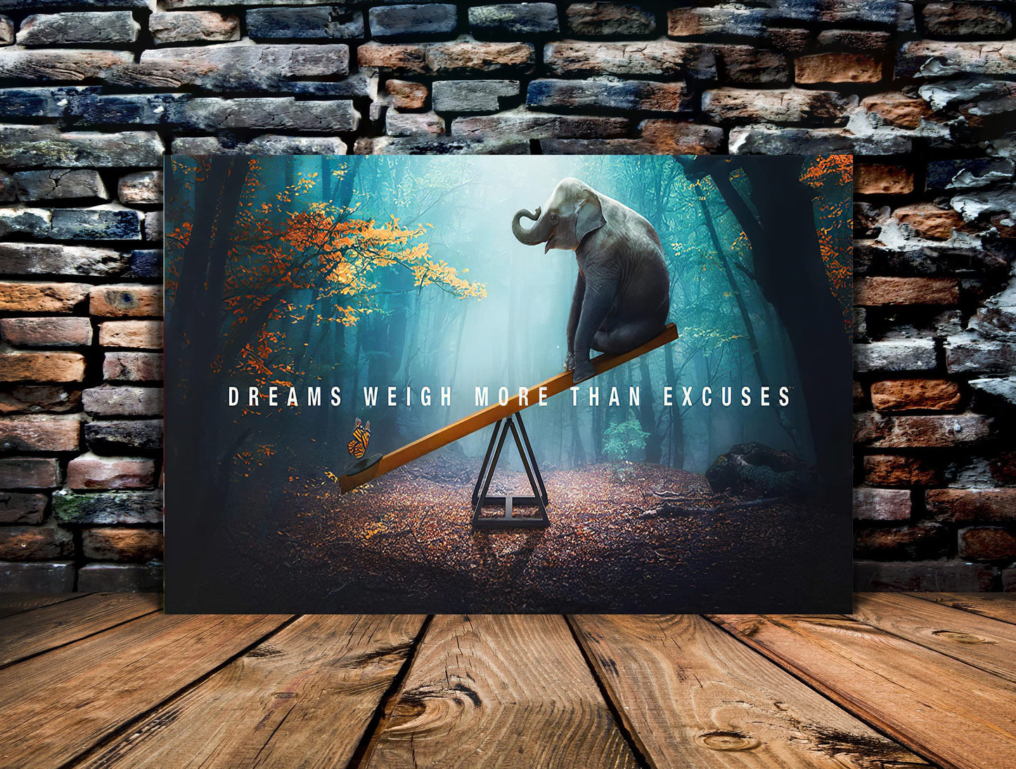 Inspirational Wall Art for Office Quotes Theme Home Wall Decor Dreams Weigh More Than Excuses Animal Life Motivational Framed Artwork Decor Modern Gallery Wrap Hanging Poster-44 W x 28" H