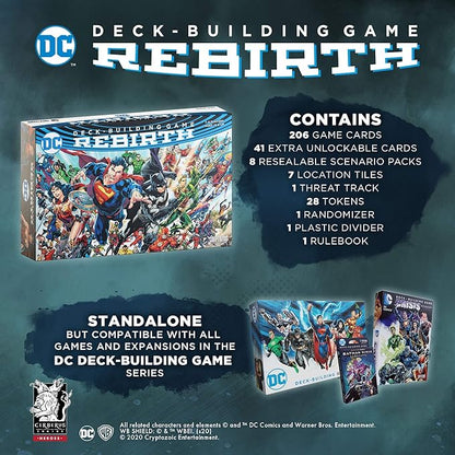 DC Deck Building Game: Rebirth - Multiple Campaign Scenarious with Unique Gameplay and Cards - Features Iconic DC Universe Location - Compatible with Other DC Deck-Building Game Series