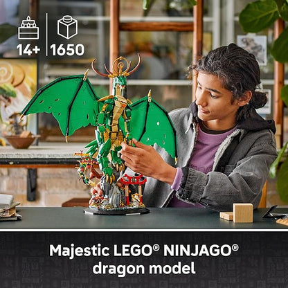 LEGO NINJAGO The Guardian Dragon - Model Building Kit from Legends Monstrosity Series - Room Decor for Teens - Includes Master Wu Minifigure - Gift for Teenage Boys Girls and Fans Ages 14+ - 71847