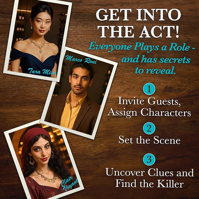 Murder Mystery Party Pasta Passion &amp Pistols – Murder Mystery Dinner Party Game for Adults – Interactive Crime Solving Role Play Game Night Kit with Invitations &amp Clues – Ages 18+