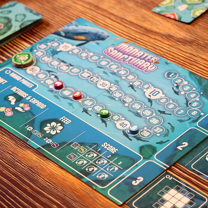 Manatee Sanctuary: Seacow Edition Board Game - Strategic Tableau Building and Drafting Game for Adults and Kids 11+ 1-6 Players
