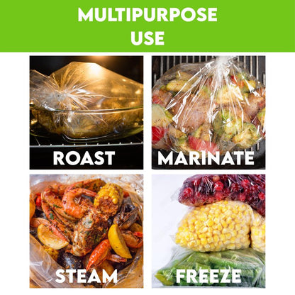 Buddy Bags Co Oven Bags for Roasting | Turkey Size (19" x 24.5") | 10-Pack Heavy-Duty, Oven-Safe Turkey Bags | BPA-Free, Heat-Resistant, Made in USA