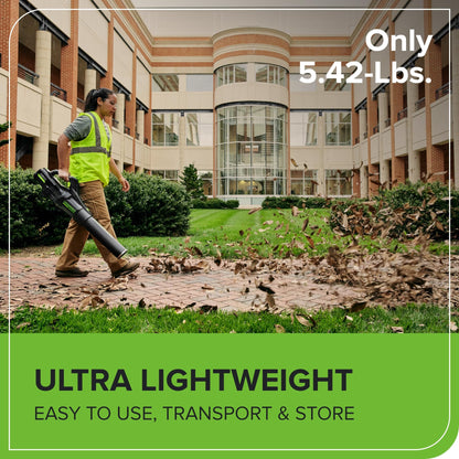 Greenworks 82V Brushless (760 CFM / 140 MPH) Cordless Leaf Blower, 4.0Ah Battery and Dual Port Charger (Great for Landscapers and Professionals)