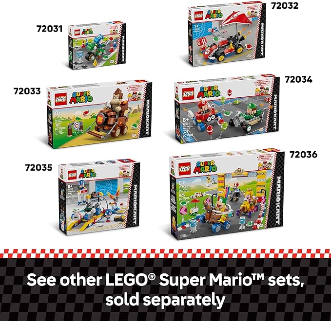 LEGO Super Mario: Mario Kart Baby Mario vs. Baby Luigi - Collectible Toy Building Set for Kids Boys and Girls Ages 8+ - Nintendo Toy for Fans - Gift Idea for Birthdays - 72034