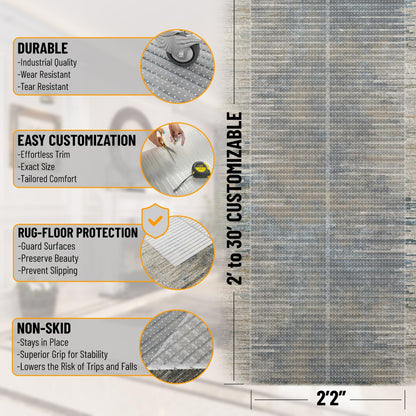 Ottomanson Aisle Runner Protector 26" x 19' – Non Slip Waterproof Clear Vinyl Stair Runner & Carpet Protector with Gripper Backing for Long Hallways, Stairs & High Traffic Areas
