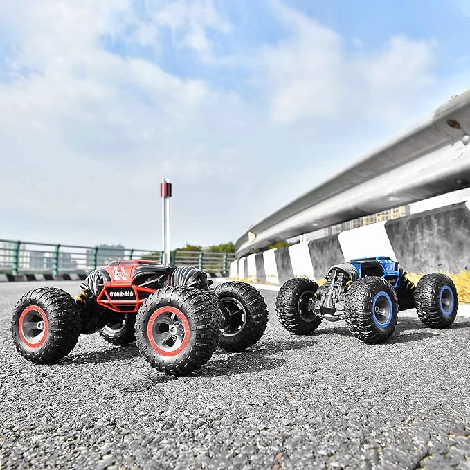 BEZGAR TD141 Remote Control Car - 1:14 Scale 4WD All-Terrains Large RC Cars for Kids 2.4GHz Transformable Stunt Cars Monster Truck Toys Christmas Birthday Gifts for Boys &amp Girls