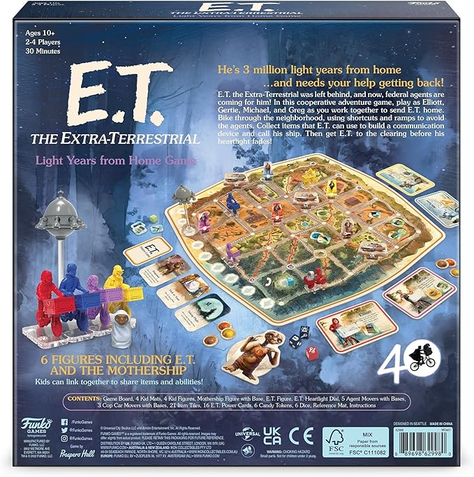 Funko ET The Extra-Terrestrial: Cooperative Family Board Game Ages 10 and Up 2-4 Players