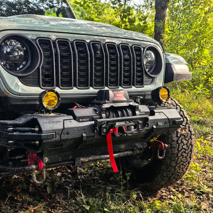 XYCLE18500lbs12V Electric Winch IP68waterproofOff-Road Vehicle Rescue winchs with2wireless Remote Controls and Synthetic Rope Suitable for Towing SUVs,Loggers,Trucks,Trailers,Jeeps,4WD (Dark-Gray)