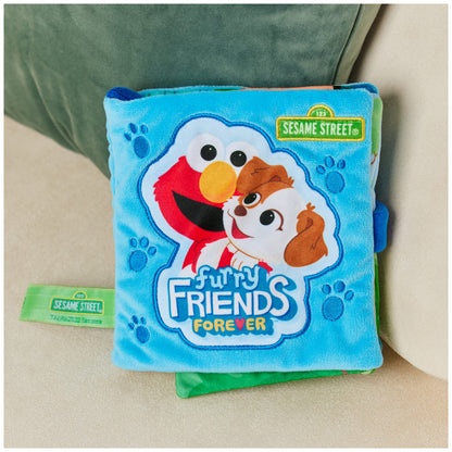 GUND Sesame Street Furry Friends Forever Soft Book, Premium Plush Sensory Toy for Ages 1 and Up, Blue, 6”