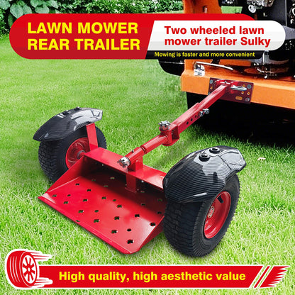 CCLINK Wheels Lawn Mower Sulky Thickened Vacuum Wheels Red Heavy Steel Anti Slip and Anti Rust Specially for Lawn Maintenance and Gardening Operations Quick Weed Removal