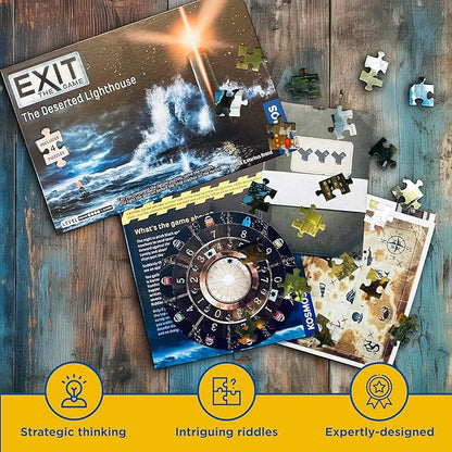 EXIT: The Deserted Lighthouse (With Jigsaw Puzzle) | Exit: The Game - A Kosmos Game | Family-Friendly Jigsaw Puzzle-Based at-Home Escape Room Experience for 1 to 4 Players Ages 12+