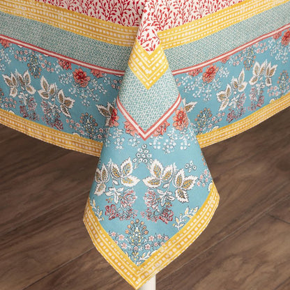 Maison d' Hermine Table Cloth Square Table 100% Cotton 60 x 60 Inches Tablecloth Reusable Decorative for Dining Kitchen Room Farmhouse Home Gifts for Mothers Day Spring Summer - Marquise