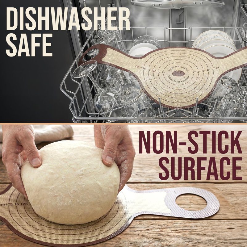 Pro Silicone Bread Sling 2 Pcs - 9in set of 2 Round 482F Heat Resistant Dough Lifter, Non-Stick Dutch Oven Liners, Long Handles, Reusable Sourdough Bread Baking Supplies, Sourdough Gifts