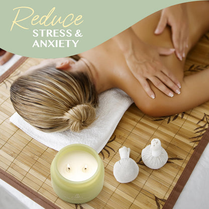 Healing | 2-Wick Scented Candles for Home | Natural Non Toxic Soy Candles with Essential Oils | Eucalyptus & Peppermint | 50 Hour Long Burning | Aromatherapy Candle Jar with Lid - 9.5 oz