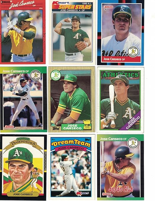 Jose Canseco / 25 Different Baseball Cards Featuring Jose Canseco! / Oakland A's +++ / 1987 Topps RC Card! Future Hall of Famer?