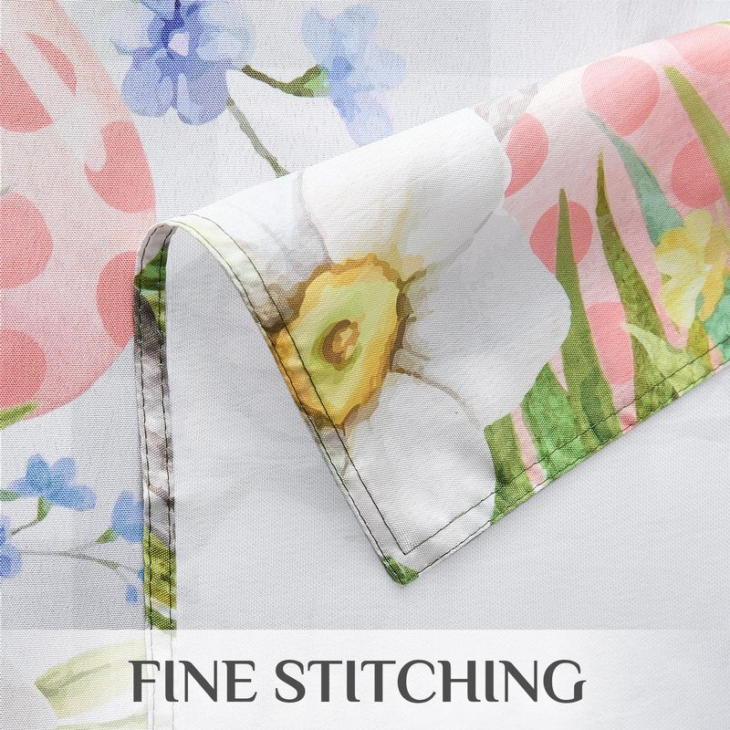 Softalker Spring Easter Tablecloth Rectangle - Bunny & Eggs Buffalo Plaid Flower Table Cloths, Stain Resistant Wrinkle Free Table Covers for Dinner/Party/Picnic/Outdoor, Grey Checkered 60 x 84 Inch