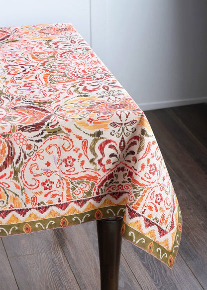 Maison d' Hermine Table Cloth Rectangle Table 100% Cotton 60 x 90 Inches Fall Tablecloth Reusable Everyday Use for Thanksgiving Christmas Decorations Dining Farmhouse Party (Damask)
