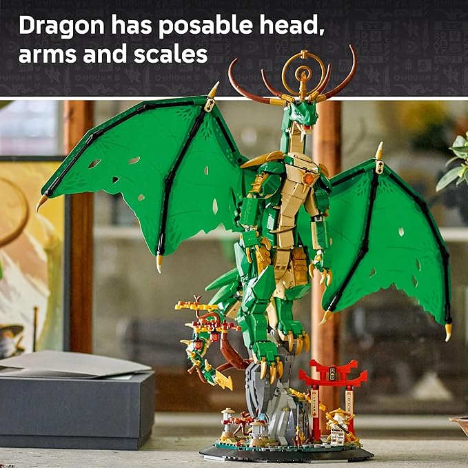 LEGO NINJAGO The Guardian Dragon - Model Building Kit from Legends Monstrosity Series - Room Decor for Teens - Includes Master Wu Minifigure - Gift for Teenage Boys Girls and Fans Ages 14+ - 71847