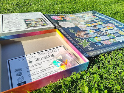 Weed Board Game for Adults | Fun Game Night and Great Gift Idea | Fun Ganja Game | Includes Board 8 Player Pawns 2 Six-Sided Dice Simple Rules