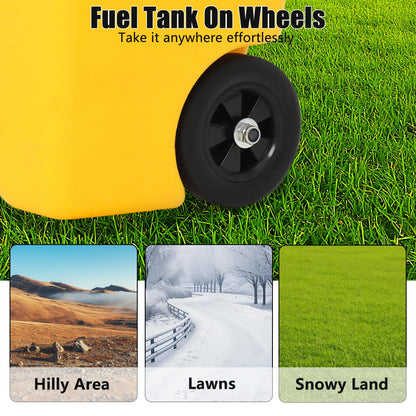 Garvee 15 Gallon Gas Can, Fuel Caddy with Pump, Fuel Transfer Tanks with 10 FT Delivery Hose Diesel Fuel Can for Cars, Lawn Mowers, Boats,Medium, Yellow