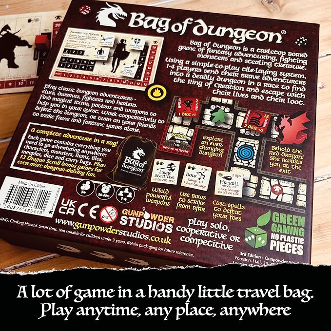 Bag of Dungeon–Fantasy Adventure Board Game for Families &amp RPG Fans | 1–4 Players Ages 7+ | Classic Dungeon Crawler | Portable Tabletop RPG with Endless Replayability