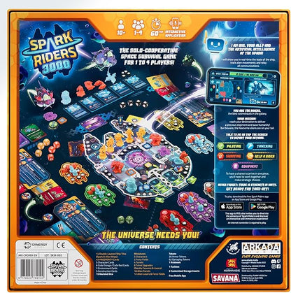 SAVANA Spark Riders 3000 - Commander Edition – Sci-Fi Survival Game | Command Repair &amp Fight with Voice-Controlled IRIS App | 1–4 Players Ages 10+ 60 Min Playtime | Strategy &amp Cooperative G