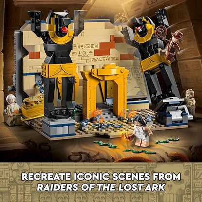 LEGO Indiana Jones Escape from The Lost Tomb 77013 Building Toy Featuring a Mummy and an Indiana Jones Minifigure from Raiders of The Lost Ark Movie Gift Idea for Kids Ages 8+