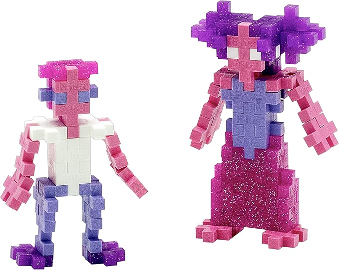 PLUS PLUS 240 Piece Interlocking Building Blocks for Kids Open Ended Connecting Toys STEM Bin Mini Manipulatives - Glitter Mix Play Tube &amp Baseplate