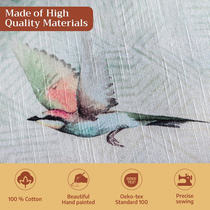 Maison d' Hermine Table Cloth Rectangle Table 100% Cotton 60 x 120 Inches Tablecloth Reusable Decorative for Dining Kitchen Room Farmhouse Home Gifts for Mothers Day Spring Summer - Flying Birds