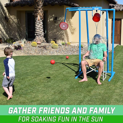 GoSports Splash Tower Water Dunk Game - Water Soaking Dunk Tank for Kids &amp Adults