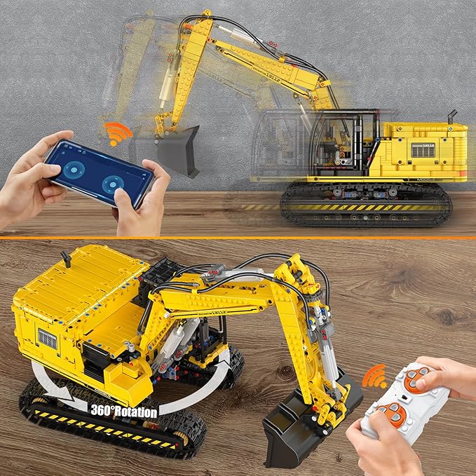 Mould King RC Construction Excavator Building Sets 13112 Engineering Model Kits with APP Remote Control STEM Construction Vehicle Sets for Adults &amp Teens 14+ (2169 Pcs)