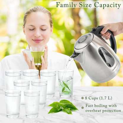 Mixpresso 1.7 Liter Stainless Steel Electric Kettle