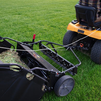 Brinly 42" Tow-Behind Combo Lawn Sweeper with Dethatcher and Hamper Windscreen