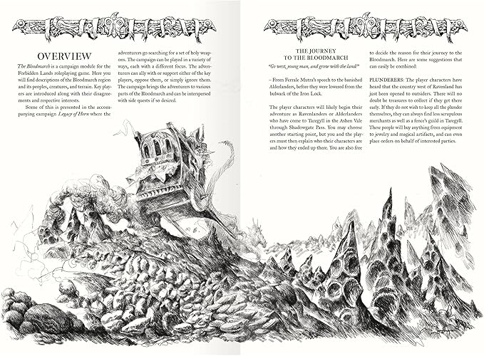 Free League Forbidden Lands: The Bloodmarch - Hardcover Expansion RPG Book Free League Publishing Expands The Forbidden Lands World In A New Area New Campaign Role Playing Game