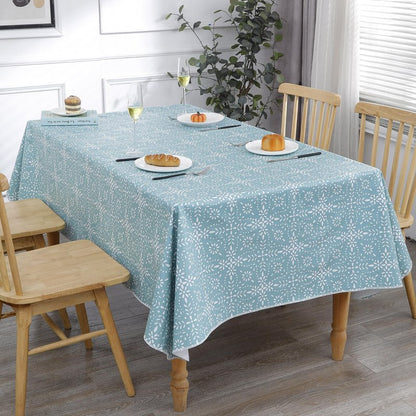 Walrus Heavy Duty Vinyl Tablecloth with Flannel Backing Waterproof Oil-Proof Plastic Table Cloth Stain-Resistant Wipeable Table Cover for Indoor and Outdoor (Perforated Floral,60x84 Inch)