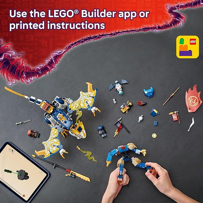 LEGO NINJAGO Rogue’s Mech Dragon Rider Building Toy - Dragons Rising Play Set &amp 4 Ninja Toy Minifigures for Boys &amp Girls Ages 8+ - 2 Ways to Build &amp Play - Gift Idea for Birthdays - 71843
